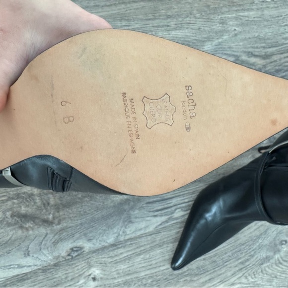 SACHA London black Ankle-high leather boots size 6B - Picture 7 of 9